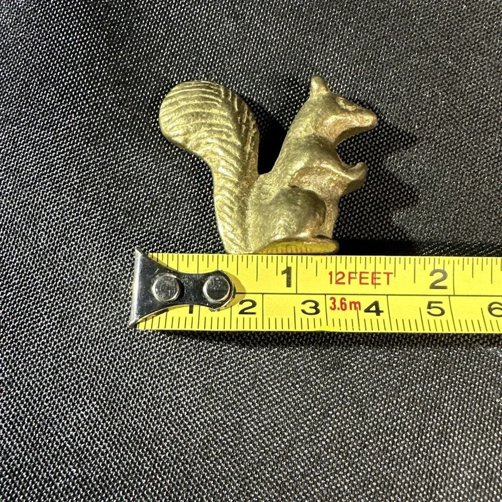 Miniature Brass Dollhouse Decor Lot 3 Squirrel Vase Candle Holder Collectibles